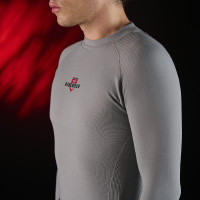Camada Base masculina de mangas compridas Equestro Ridertechnology Pássaro zombeteiro Cinzento