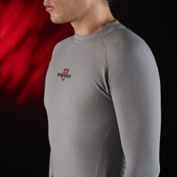 Camada Base masculina de mangas compridas Equestro Ridertechnology Pássaro zombeteiro Cinzento Camada Base masculina de mangas compridas Equestro Ridertechnology Pássaro zombeteiro Cinzento