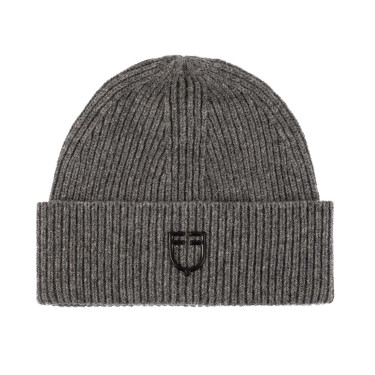 Gorro Equestro unissexo em lã com textura tricotada