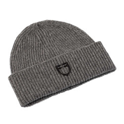 Gorro Equestro unissexo em lã com textura tricotada Cinza mesclado Cinzento Gorro Equestro unissexo em lã com textura tricotada Cinza mesclado Cinzento