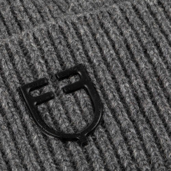 Gorro Equestro unissexo em lã com textura tricotada Cinza mesclado Cinzento Gorro Equestro unissexo em lã com textura tricotada Cinza mesclado Cinzento