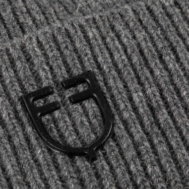 Gorro Equestro unissexo em lã com textura tricotada Cinza mesclado Cinzento Gorro Equestro unissexo em lã com textura tricotada Cinza mesclado Cinzento