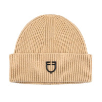 Gorro Equestro unissexo em lã com textura tricotada Preto