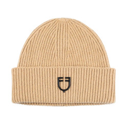 Gorro Equestro unissexo em lã com textura tricotada Camelo Castanho Gorro Equestro unissexo em lã com textura tricotada Camelo Castanho