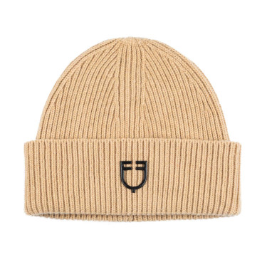 Gorro Equestro unissexo em lã com textura tricotada Camelo Castanho Gorro Equestro unissexo em lã com textura tricotada Camelo Castanho