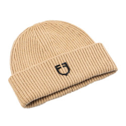 Gorro Equestro unissexo em lã com textura tricotada Camelo Castanho Gorro Equestro unissexo em lã com textura tricotada Camelo Castanho