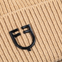 Gorro Equestro unissexo em lã com textura tricotada Preto