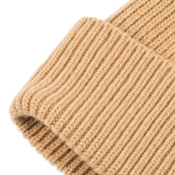 Gorro Equestro unissexo em lã com textura tricotada Camelo Castanho Gorro Equestro unissexo em lã com textura tricotada Camelo Castanho