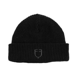 Gorro Equestro unissexo em lã canelada com logótipo