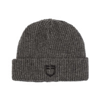 Gorro Equestro unissexo em lã canelada com logótipo Cinza mesclado Cinzento