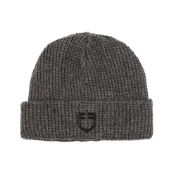 Gorro Equestro unissexo em lã canelada com logótipo Cinza mesclado Cinzento