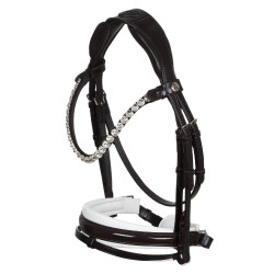 Bridão Ophelia em couro de bezerro Acavallo Castanho / branco Bridão Ophelia em couro de bezerro Acavallo Castanho / branco