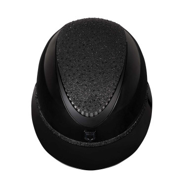 Capacete de luxo com viseira larga e strass homologado EN 1384-2023 Equestro Preto / preto