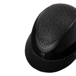 Capacete de luxo com viseira larga e strass homologado EN 1384-2023 Equestro Preto / preto