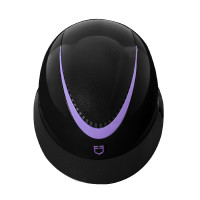 Capacete com tira em couro sintético polido homologado EN 1384-2023 Equestro Preto / roxo Capacete com tira em couro sintético polido homologado EN 1384-2023 Equestro Preto / roxo