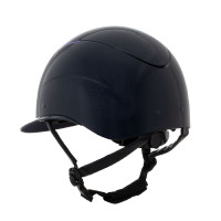 Capacete com tira em couro sintético polido homologado EN 1384-2023 Equestro Marinho / violeta Azul