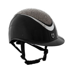 Capacete Star com viseira larga e strass homologado EN 1384-2023 Equestro