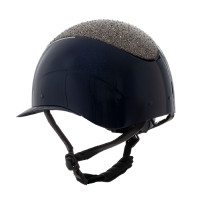 Capacete Star com viseira larga e strass homologado EN 1384-2023 Equestro Marinho / prateado Azul Capacete Star com viseira larga e strass homologado EN 1384-2023 Equestro Marinho / prateado Azul