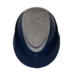 Capacete Star com viseira larga e strass homologado EN 1384-2023 Equestro Marinho / prateado Azul