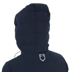 Casaco acolchoado com capuz Equestro feminino em mistura técnica Blazer marinho Azul-marinho Casaco acolchoado com capuz Equestro feminino em mistura técnica Blazer marinho Azul-marinho