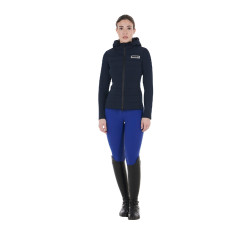 Casaco acolchoado com capuz Equestro feminino em mistura técnica Blazer marinho Azul-marinho Casaco acolchoado com capuz Equestro feminino em mistura técnica Blazer marinho Azul-marinho