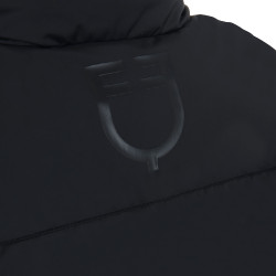 Casaco acolchoado curto feminino em tecido elástico Equestro Preto