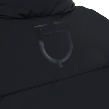 Casaco acolchoado curto feminino em tecido elástico Equestro Preto