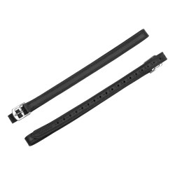 Estribos Supreme Softy Buff com forro de nylon e fivela curva em aço inoxidável Preto