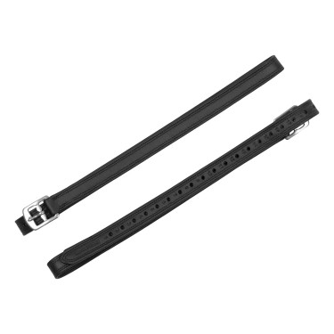 Estribos Supreme Softy Buff com forro de nylon e fivela curva em aço inoxidável Preto