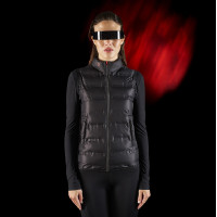 Colete feminino Equestro Ridertechnology com costuras seladas a quente Preto