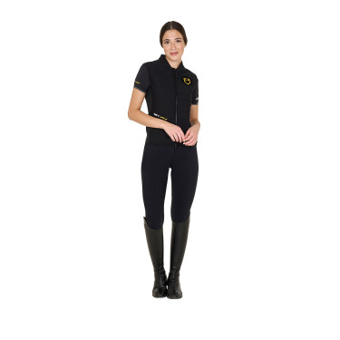 Colete feminino slim fit da coleção Scuderia em tecido técnico Equestro Preto