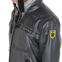 Corta-vento impermeável infantil com capuz com zíper Equestro Cinzento Corta-vento impermeável infantil com capuz com zíper Equestro Cinzento