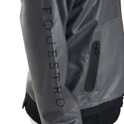 Corta-vento impermeável infantil com capuz com zíper Equestro Cinzento