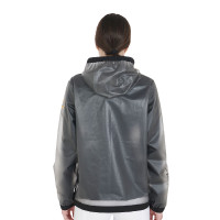 Impermeável técnico transparente feminino Equestro Cinzento