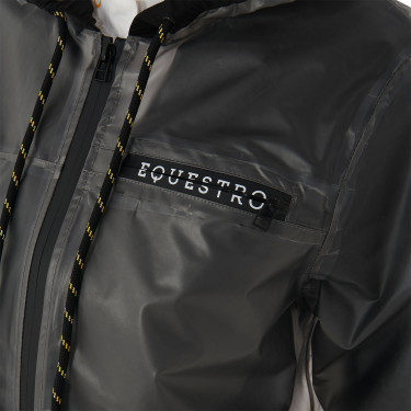 Impermeável técnico transparente feminino Equestro Cinzento