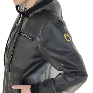 Impermeável técnico transparente feminino Equestro Cinzento