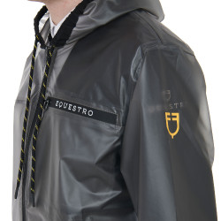 Impermeável técnico transparente masculino Equestro Cinzento