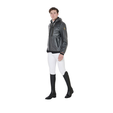 Impermeável técnico transparente masculino Equestro Cinzento