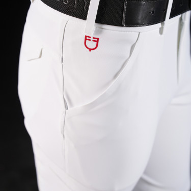 Calça Equestro slim fit masculina Ridertechnology com costuras termo seladas Branco