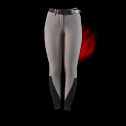 Calça slim fit feminina Equestro Ridertechnology full grip Pássaro zombeteiro Cinzento