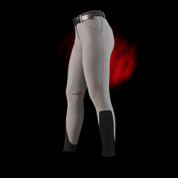 Calça slim fit feminina Equestro Ridertechnology full grip Pássaro zombeteiro Cinzento