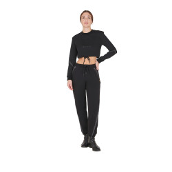 Calça feminina tear-away com zíper em todo o comprimento Equestro Preto