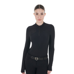 Polo de treino feminino em tecido elástico Equestro
