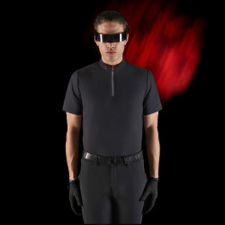 Polo de treino masculino Equestro Ridertechnology com mangas curtas e zíper