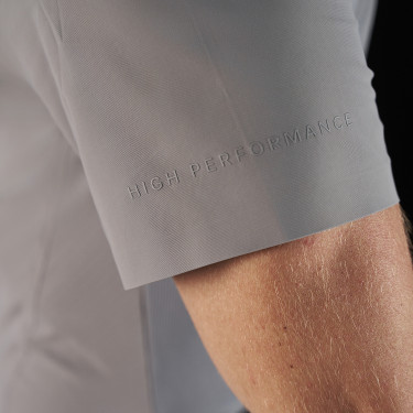 Polo de competição masculino Equestro Ridertechnology com mangas curtas e botões Polo de competição masculino Equestro Ridertechnology com mangas curtas e botões