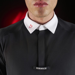 Camisa de competição masculina Equestro Ridertechnology de mangas compridas com botões Preto Camisa de competição masculina Equestro Ridertechnology de mangas compridas com botões Preto