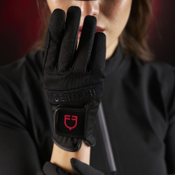Polo feminino Equestro Ridertechnology de manga curta com zíper Preto Polo feminino Equestro Ridertechnology de manga curta com zíper Preto