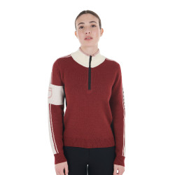 Suéter de gola alta Equestro feminino com zíper