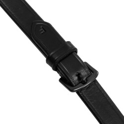 Rédeas de couro e borracha Equestro Preto