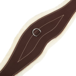 Cilindro de salto com carneiro sintético Equestro Castanho escuro